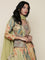 Green tissue embroidered jacket ghagra set