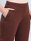 Dark Brown Cotton Stretch Kurti Pants