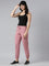 Women Solid Mauve Mid Rise Casual Joggers