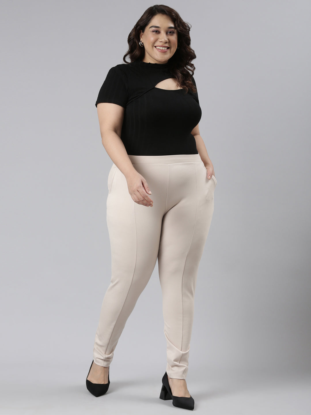 Buy GO COLORS Womens Slim Fit Viscose Stretch Ponte Pants (Dusty