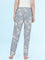 Blue Woven Viscose Printed Lounge Pants