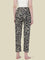 Black Cotton Knit Printed Lounge Pants
