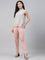 Women Solid Light Pink Mid Rise Cotton Pants