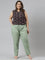 Women Solid Dusty Green Comfort Fit Cotton Pants