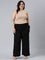 Women Solid Black Crepe Wide Pants