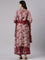 Maroon Muslin Printed Three Piece Set