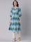 Blue cotton ikat printed kurta