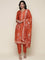 Burnt orange Dola silk three piece suit set