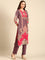 Light purple Digital printed three piece Crepe suit set