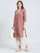 Cotton Ajrakh Floral Print Straight Kurta