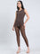 Brown Nylon Stretch Shimmer Leggings