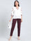 Dark Wine Ponte Smart Fit Kurti Pant