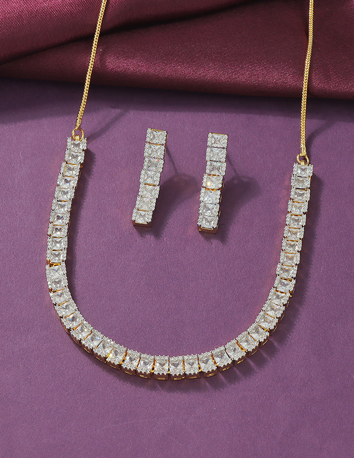 Designer Zirconia Crystal Elegance Necklace Set