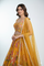 Yellow Chinnon Lehenga with Floral Print & Heavy Handwork Blouse | Net Dupatta