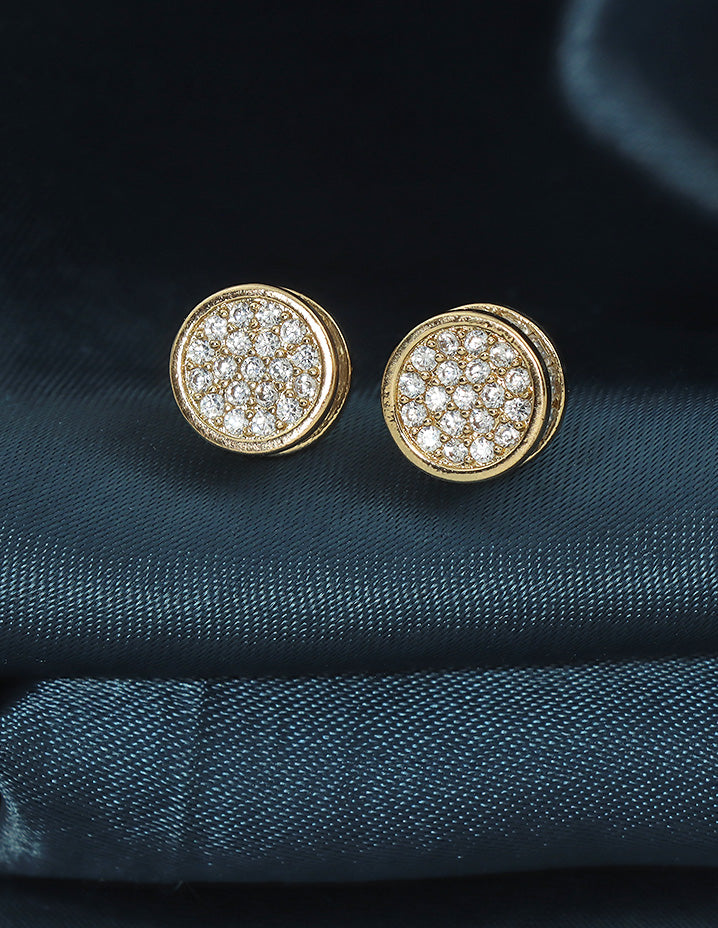 Designer Classic Crystal Circle Stud Earrings