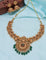 Designer Matt Lakshmi Devi Ruby Emerald Necklace Set With Monalisa Beads