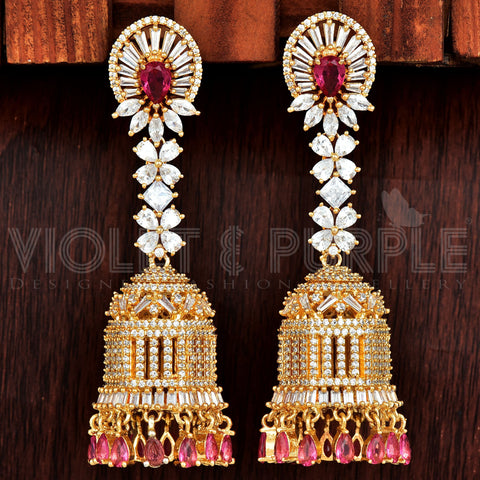 Zirconia Jhumka Earrings