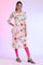 White Floral Printed Straight Pure Cotton Kurta