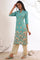 Blue Floral Printed Modal Straight Kurta