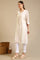 Beige Striped Rayon Flax Straight Kurta