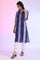 Blue Shibori Printed Thread Embroidered Straight Kurta