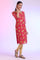 Carmine Pink Floral Printed Kota Straight Kurta
