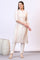 Beige Striped Rayon Flax Straight Kurta