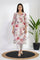 White Floral Printed Thread Work Straight Kurta