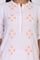 White Geometric Printed Thread Work Pure Cotton Straight Kurta