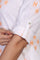 White Geometric Printed Thread Work Pure Cotton Straight Kurta