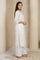 White Solid Lace Trim Straight Kurta