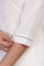 White Solid Lace Trim Straight Kurta