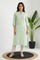 Mint Green Solid Lace Trim Straight Kurta