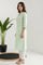 Mint Green Solid Lace Trim Straight Kurta