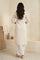 Off-White Striped Lace Trim Pure Cotton Straight Kurta