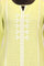 Lime Green Chevron Thread Work Straight Kurta