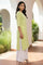 Lime Green Chevron Thread Work Straight Kurta