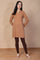 Brown Textured Straight Kurti