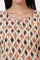 Beige Bold Geometric Printed Modal Straight Kurti