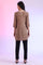 Brown Printed Straight Modal Kurti
