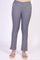 Grey Solid Pure Cotton Slim Fit Ankle Length Mid Rise Trouser