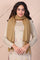 Beige Textured Tasseled Acrylic Shawl