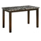 Adrian 4 Seater Marble Top Finish Dining Table (Dark Walnut)