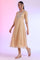 Beige Yarn Dyed Flarred Kurta with Leggings & Stole Set