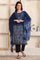 Blue Printed Sequinned Straight Modal Kurta, Trouser and Dupatta Set
