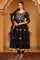 Black Metallic Embroidered Anarkali Jacquard Kurta, Tight and Dupatta Set