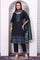 Blue Ethnic Motifs Printed Hand Work Jacquard Straight Kurta, Palazzo and Dupatta Set