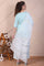 Blue Embroidered Festive Short Kurta, Printed Palazzo and Dupatta Set