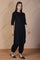 Black Solid Textured Cotton Straight Kurta and Salwar Co-ord Set