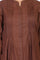 Brown Striped A-Line Cotton Kurta with Palazzo Set